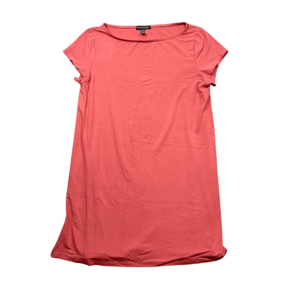 Eileen Fisher Small Cap Sleeve Pink Dusty Rose T Shirt Dress Viscose Blend‎